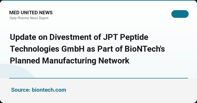 واگذاری JPT Peptide Technologies توسط BioNTech به گروه DUBAG