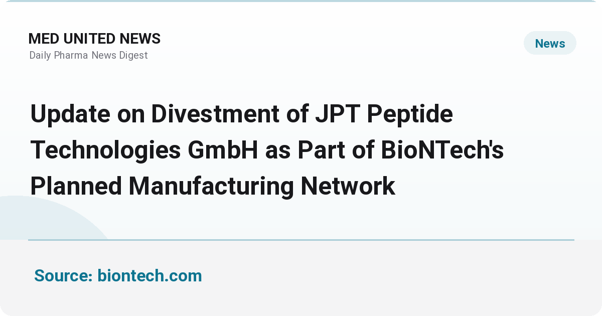 واگذاری JPT Peptide Technologies توسط BioNTech به گروه DUBAG